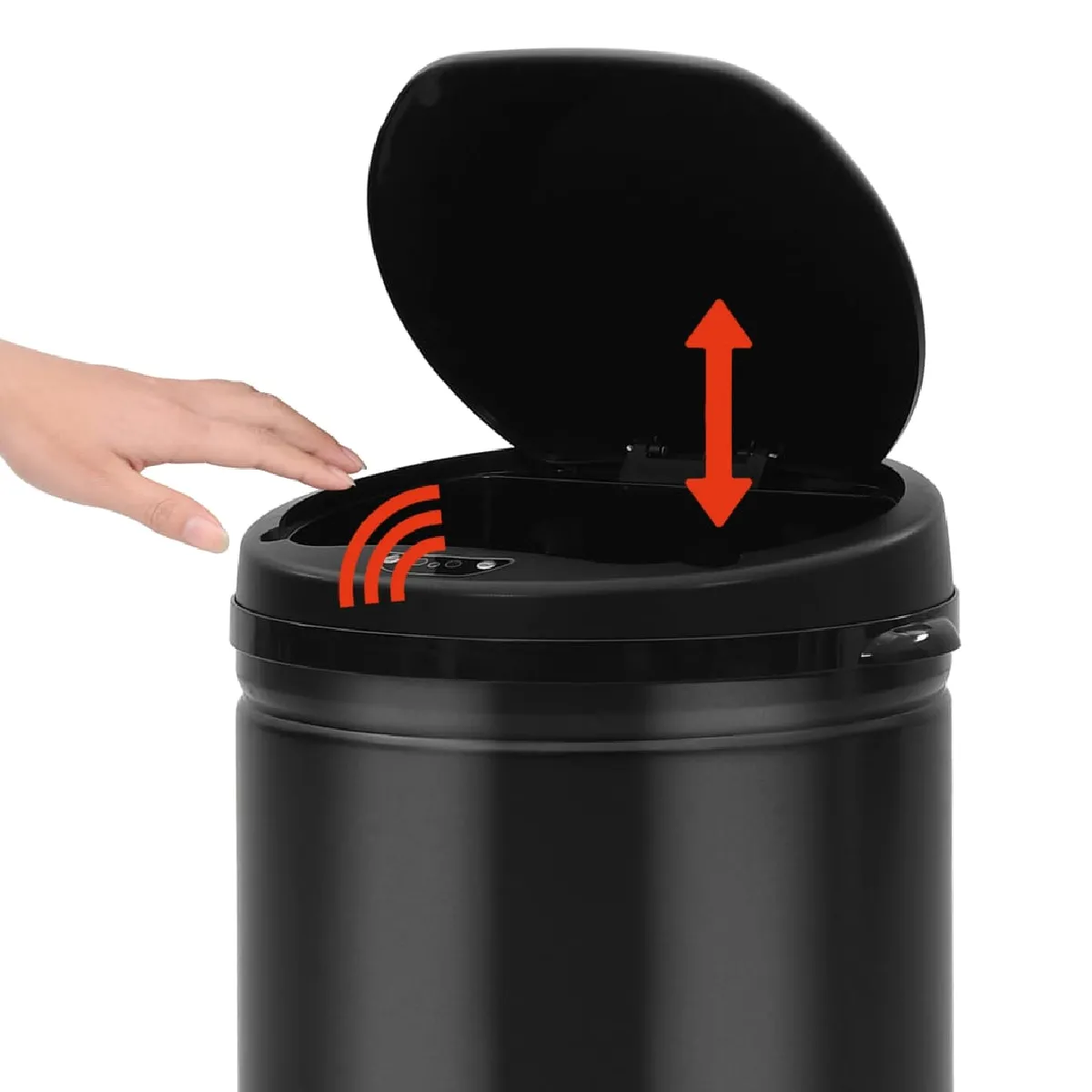 vidaXL Poubelle à capteur automatique - 50 L - Noir
