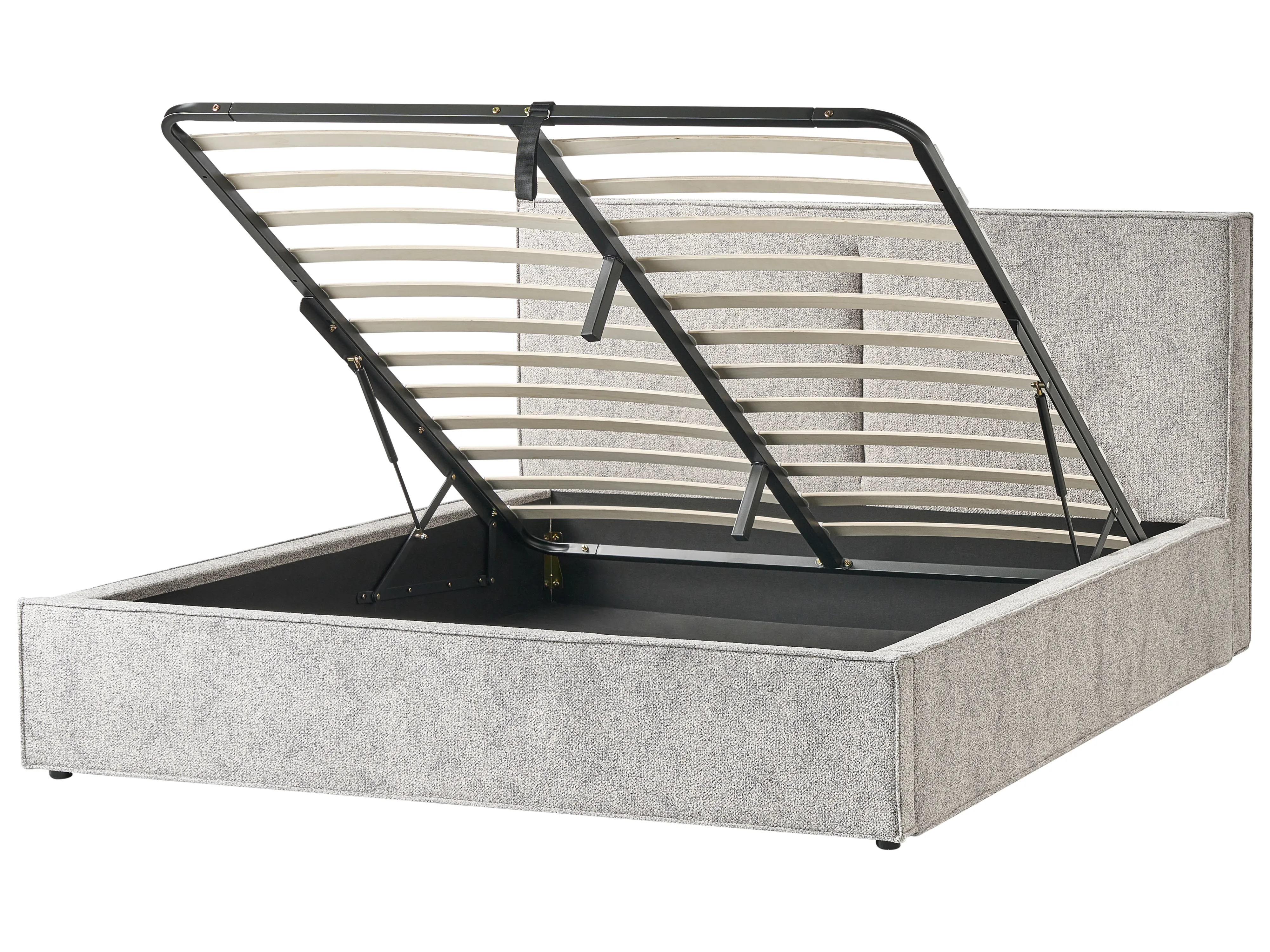 Bed met opbergruimte Gebreid velours MOISSAC 180 x 200 cm Zwart/wit