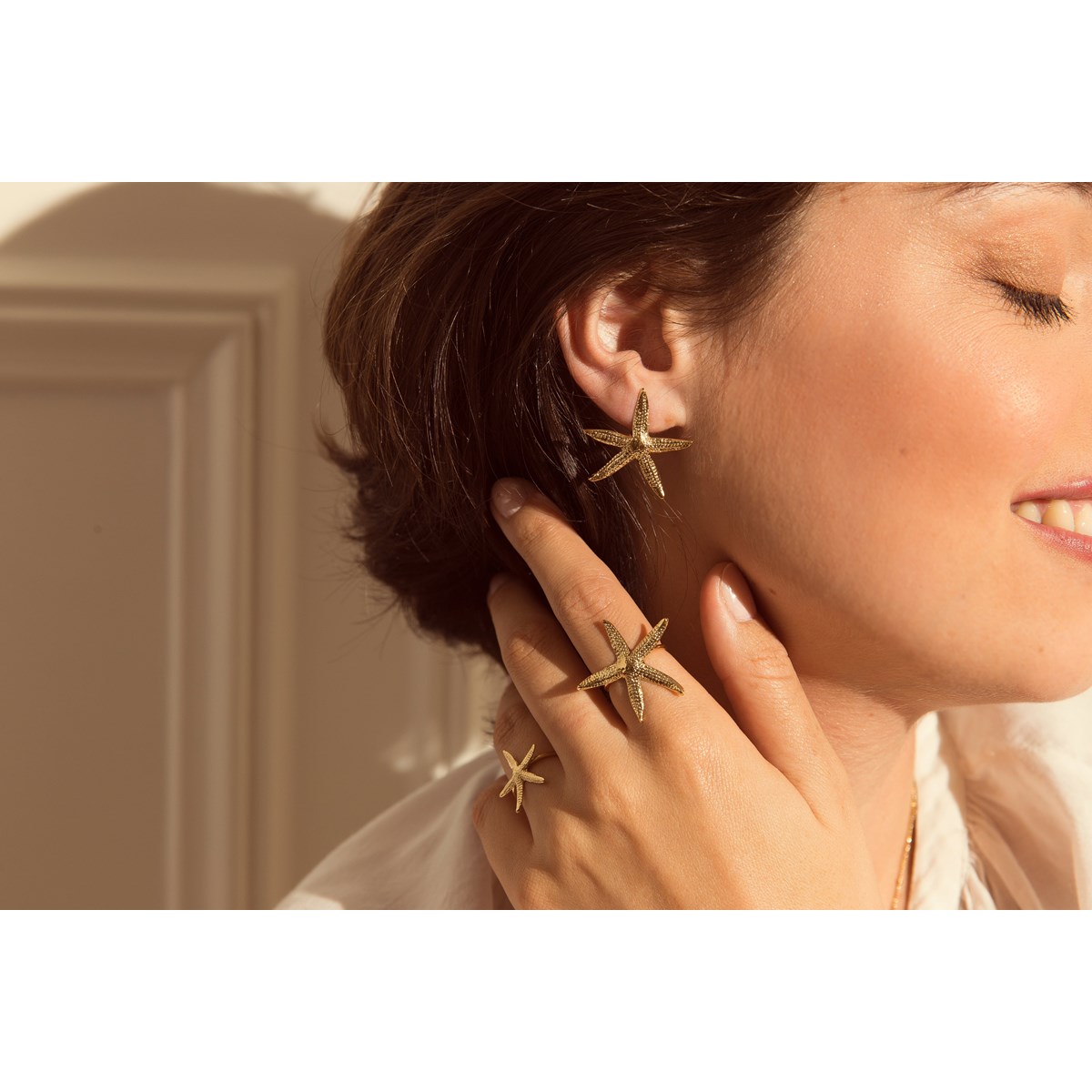 bague étoile doré à l'or fin - CLÉIA