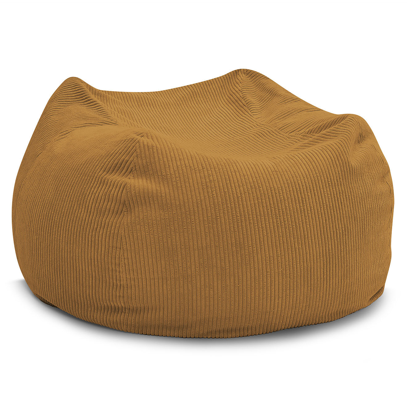 Bobochic Pouf ultra moelleux en Velours côtelé Voltaire jaune - 120x70x60 cm