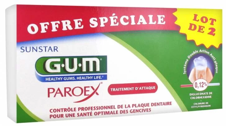 GUM Paroex Gel Dentifrice Lot de 2 x 75 ml