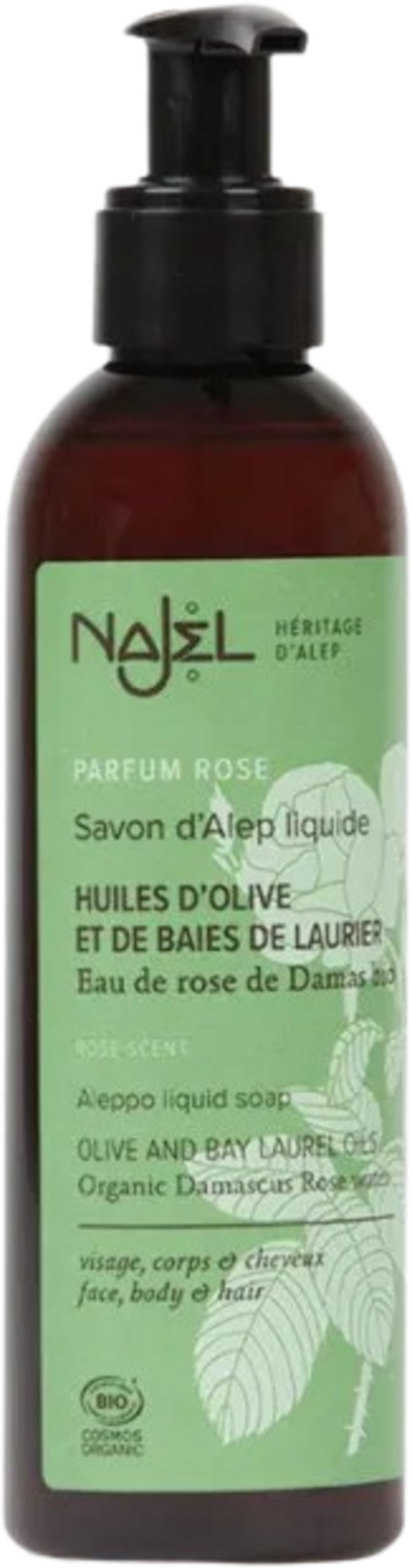 Najel  Flüssige Aleppo-Seife mit Damaszener Rose, 200 ml