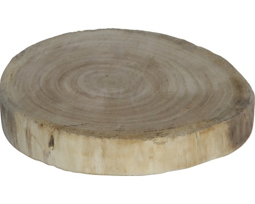 Decoratief bord, houten boomschijf, Ø 20 cm, beigebruin
