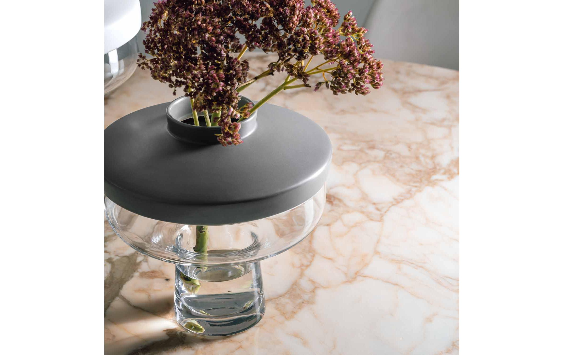 Vase + Top Riva 22 cm, TransparentGlasvase