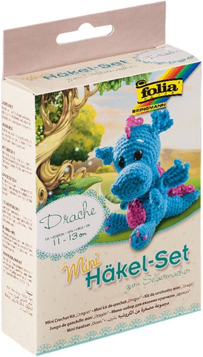 Mini-Häkelset DRACHE in blau