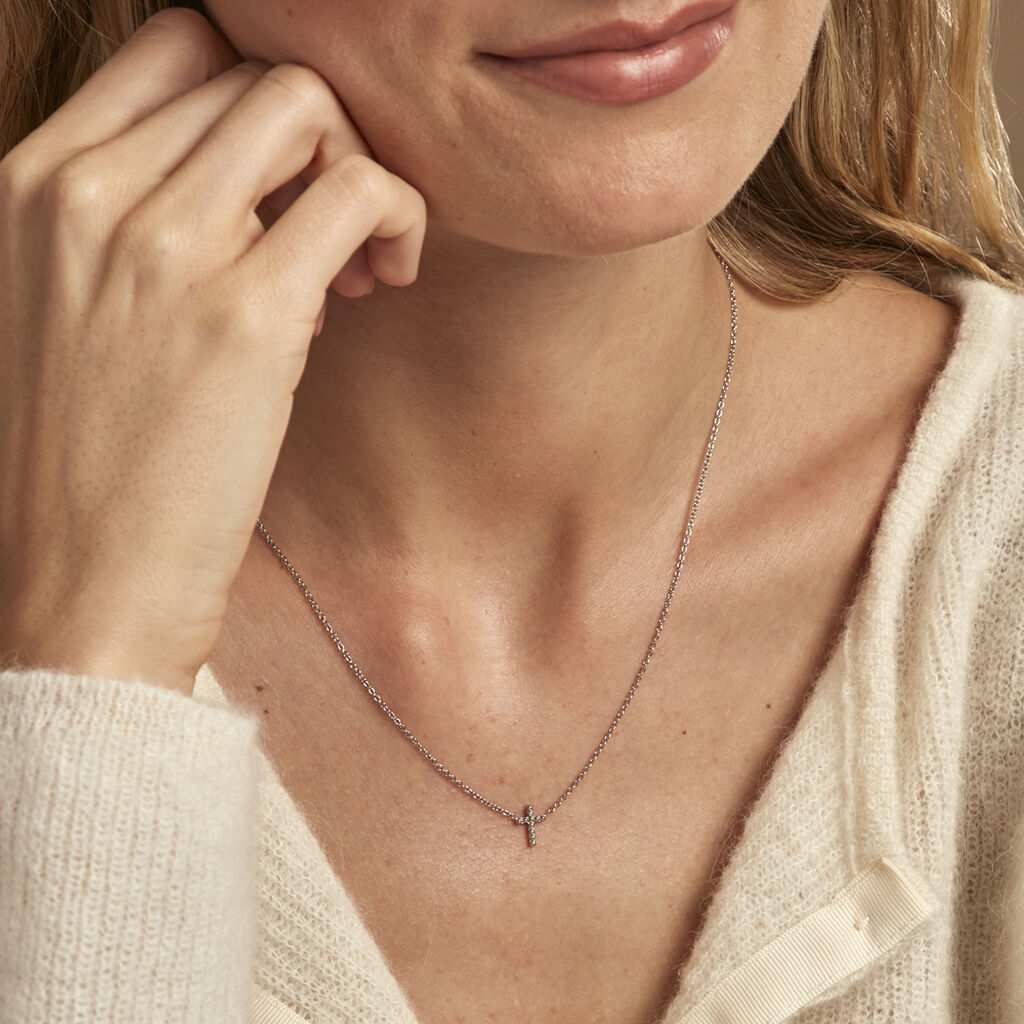 Collier Peyton Argent Blanc