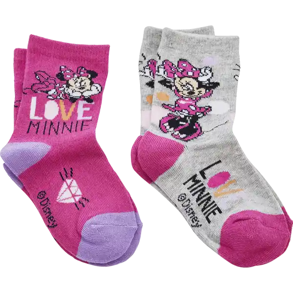 2er Pack Socken Minnie Mouse Gr. 31 / 34