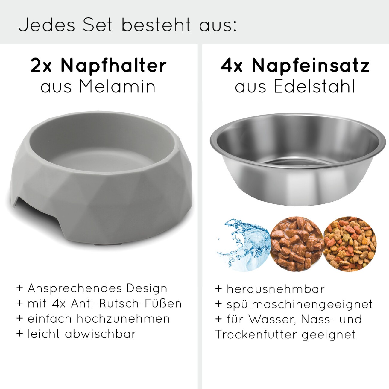 KaraLuna Napfset mit 4 Napf Einsätzen 0,7 cm³