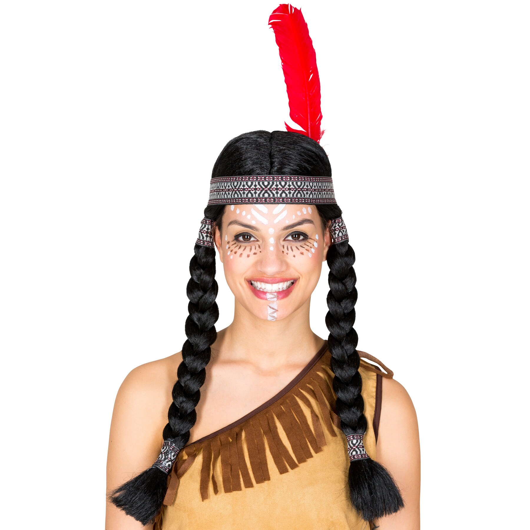tectake® Perücke Indianerin