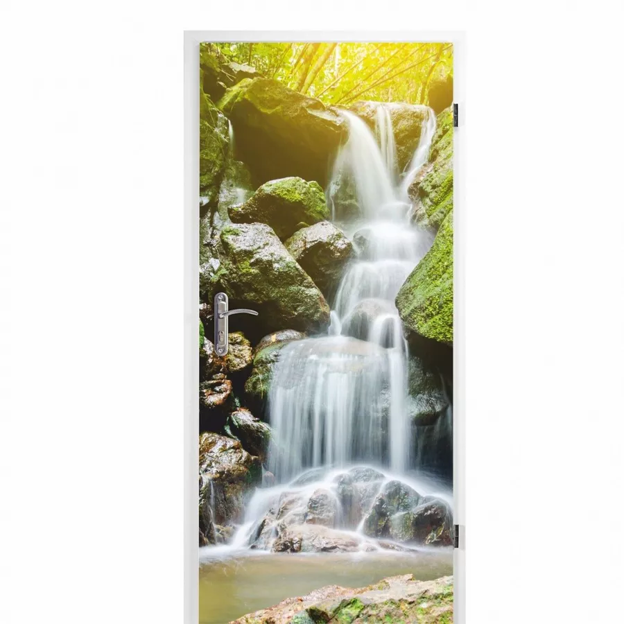 Nikima Türbild TB-06 selbstklebendes Türbild – Wasserfall Klebefolie bunt