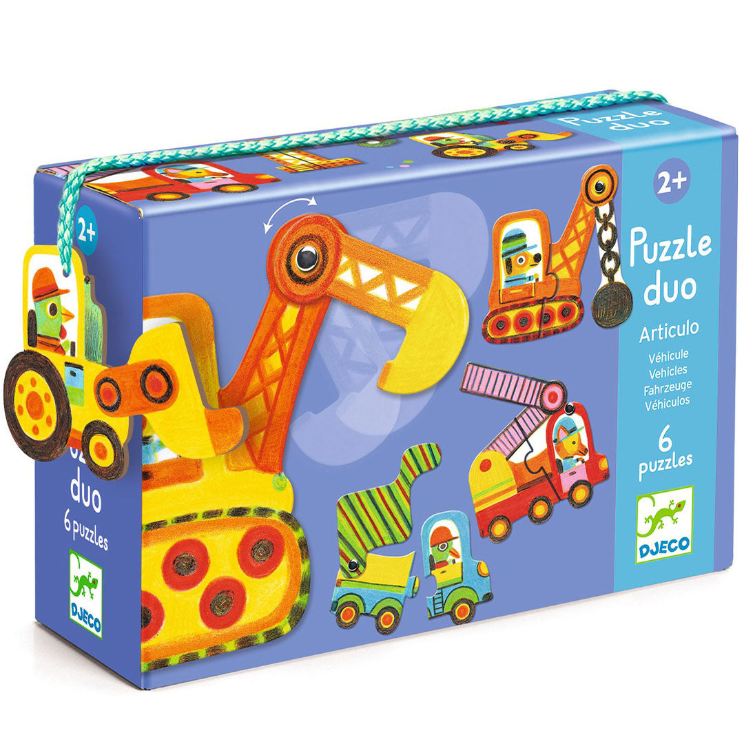 Djeco puzzel duo bouwverkeer (6x2st) DJ08170