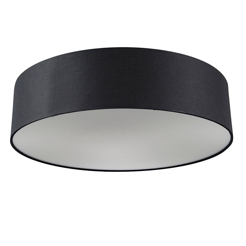 Plafondlamp zwart 40 cm incl. LED - Drum LED