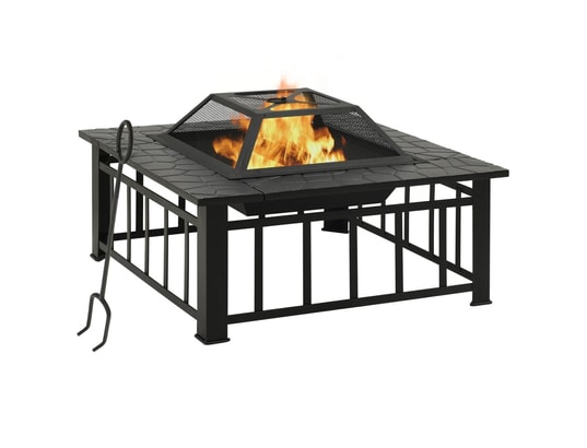 VIDAXL - Cheminée traditionnelle Foyer de jardin avec tisonnier 81x81x47 cm xxl acier
