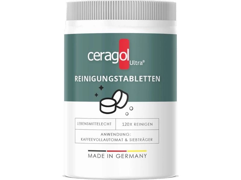 Ceragol Reinigungstabletten Kaffeefettlöser 120 Stück Reinigungstabs für Kaffeemaschinen und Siebträger