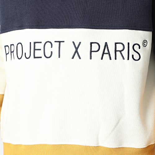 Sweat Crewneck 2220153 Bleu Marine Beige Jaune