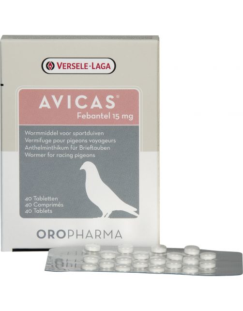 Versele-Laga Oropharma Avicas Wormmiddel - Duivenapotheek - 40 tab Febantel