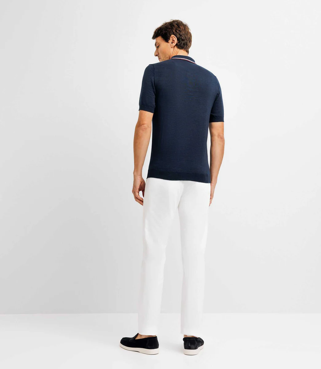 Polo en maille avec poche marine