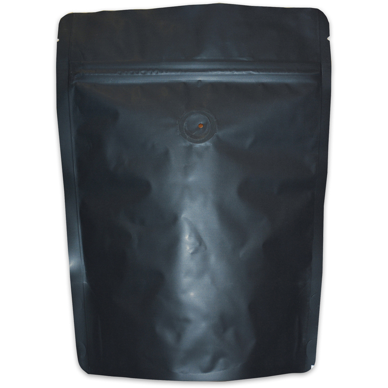 Elco Standbodenbeutel, schwarz, mit Ventil, 180 x 240 mm, 100 Stück