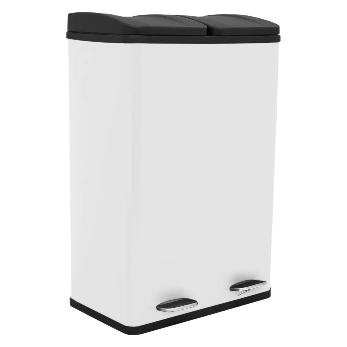 Poubelle de Recyclage 60L Double Blanche Kukoo