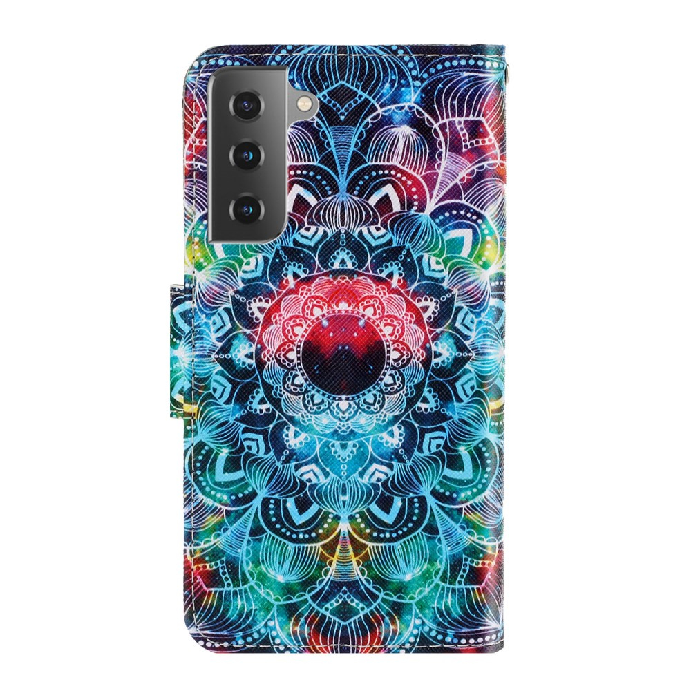 Samsung Galaxy S21 FE 5G Leder Tasche Mandala - Bunt