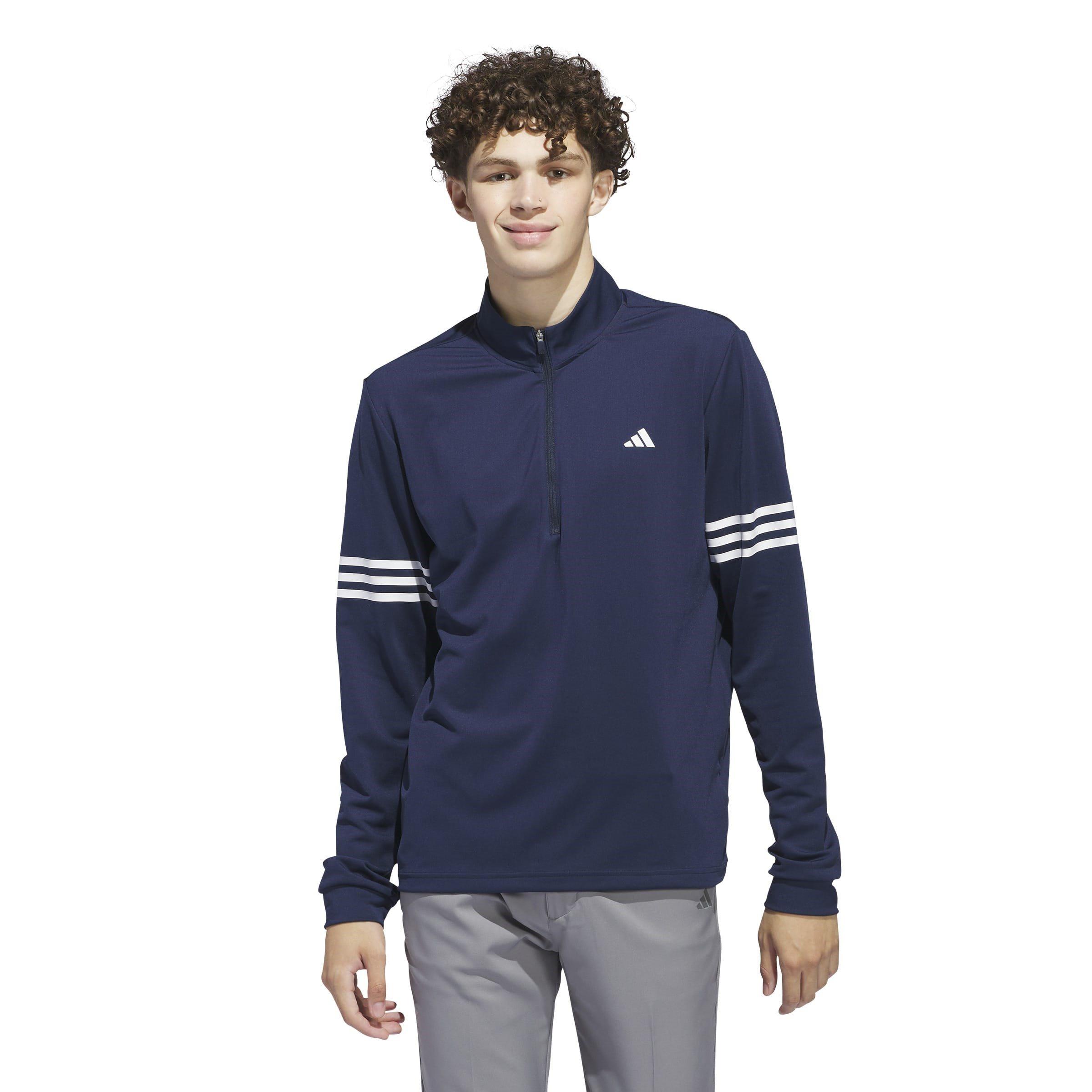 adidas 3 Stripe Zip Top Mens