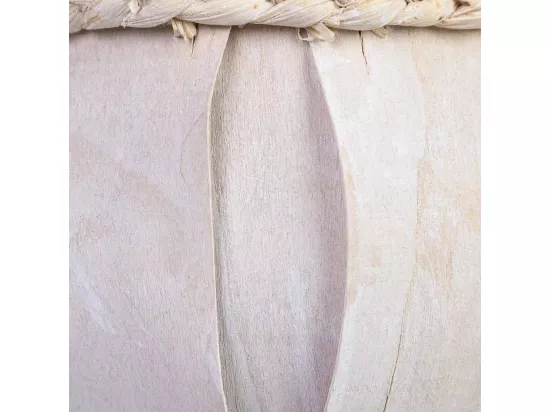 Panier rond en bois blanc 16x16x15h cm