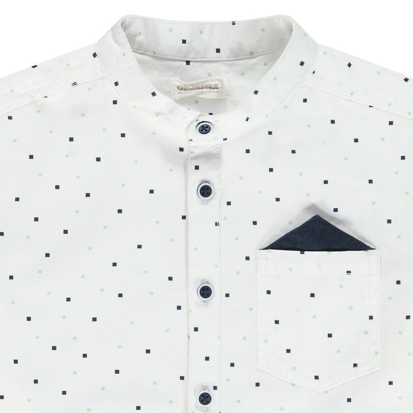Chemise manches courtes imprimée + mouchoir pour garçon - Blanc