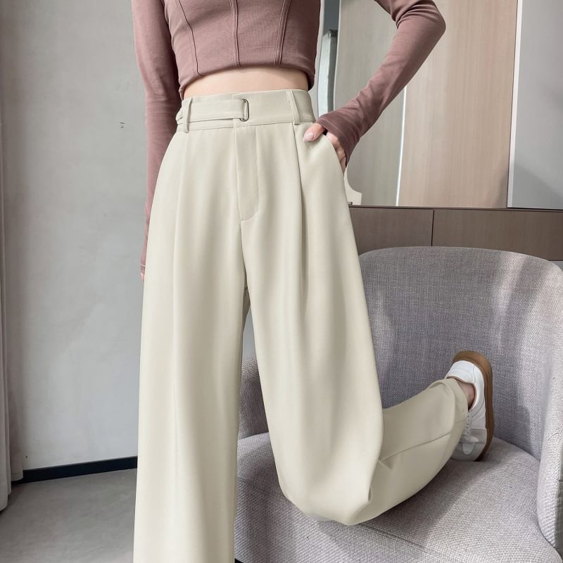 Jaqmine - Hoge taille, effen, wijde broek (verschillende ontwerpen)