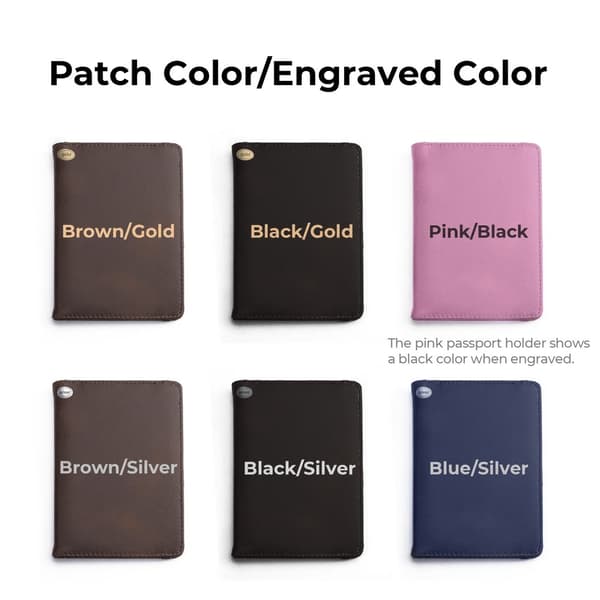 xTool PU Patch Passport Holder - Brown to Gold