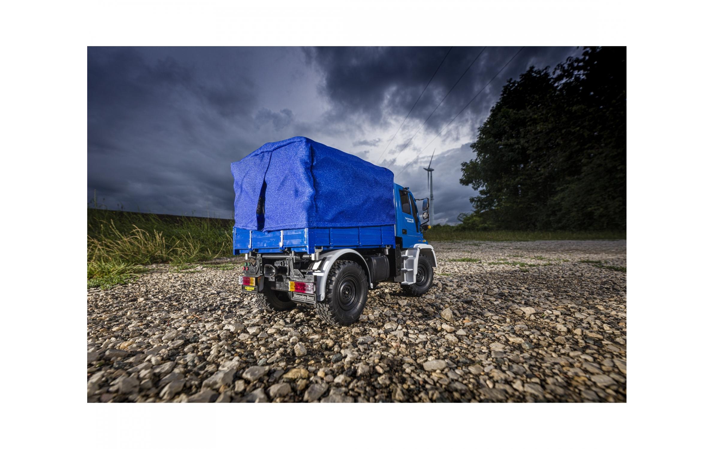 Mercedes Benz Unimog U300 THW, 1:12, RTR<br>Geländegängiger Unimog mit vielen Scale Details
