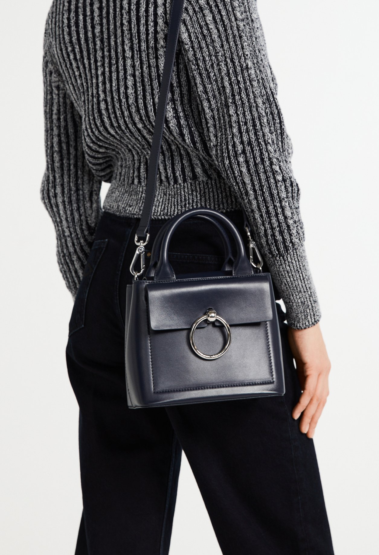 Sac Anouck mini cuir marine