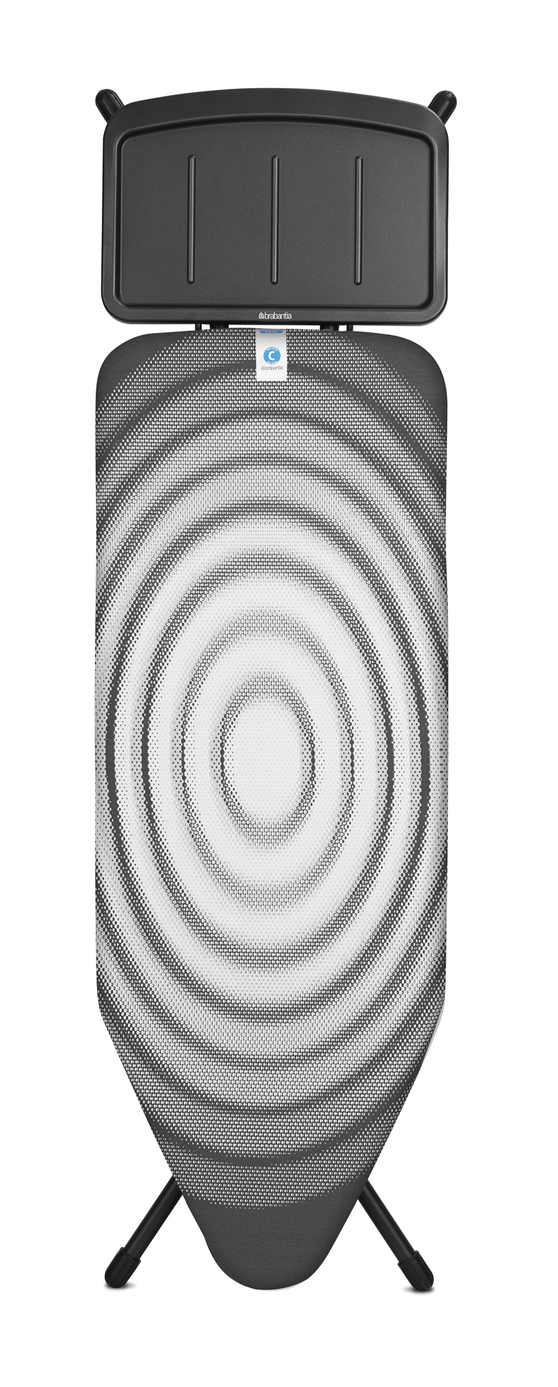 Brabantia Strijkplank C met stoomunithouder - 124 x 45 cm - Titan Oval
