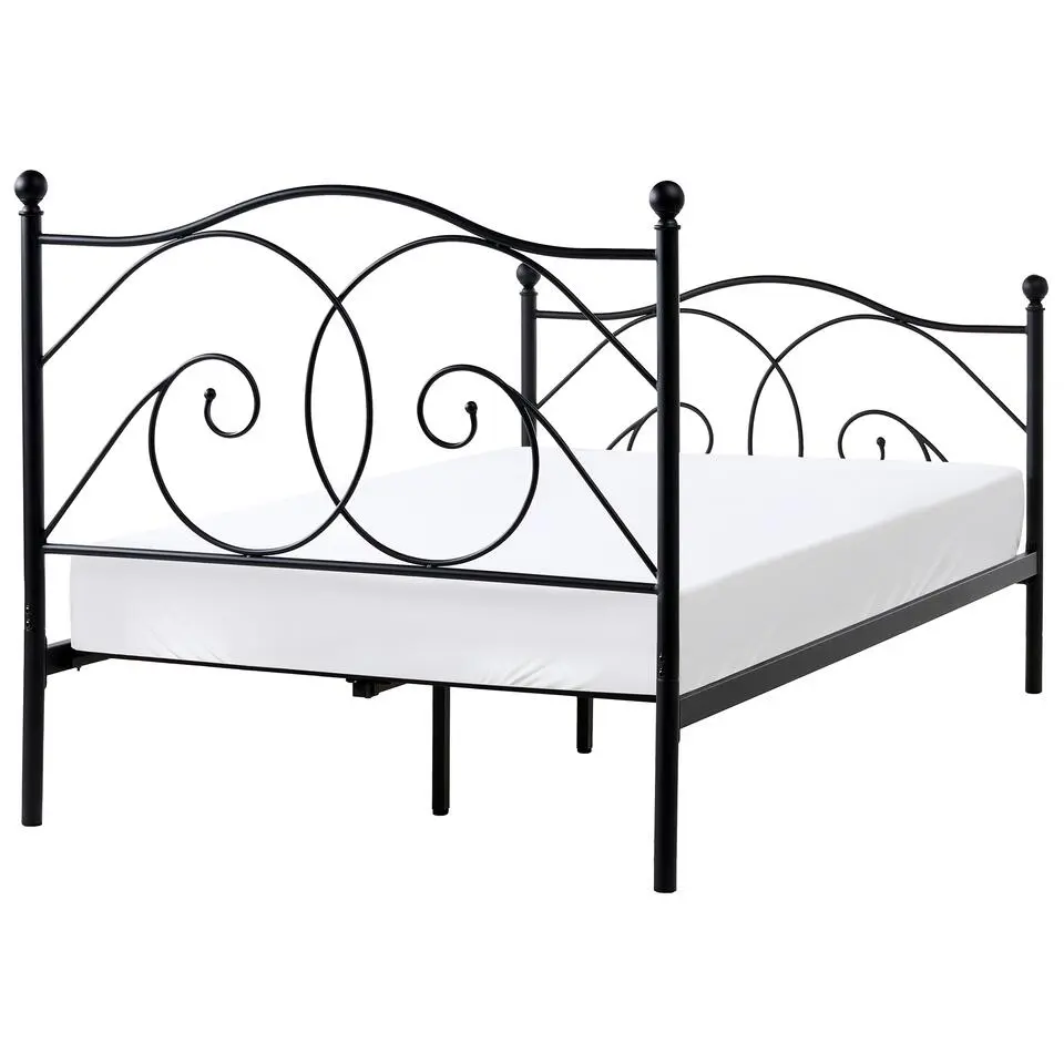 DINARD - Tweepersoonsbed - Zwart - 120 x 200 cm - Metaal