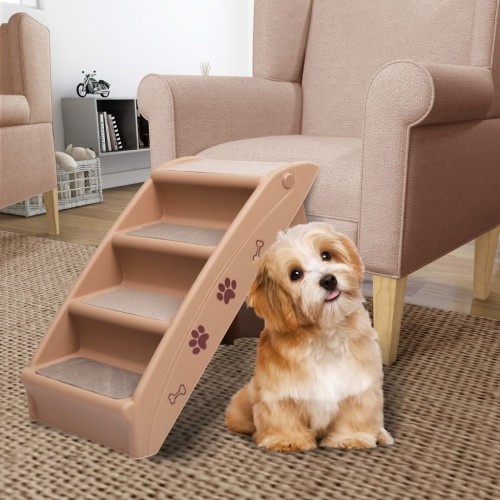 Escada de acesso para sofá para cães bege
