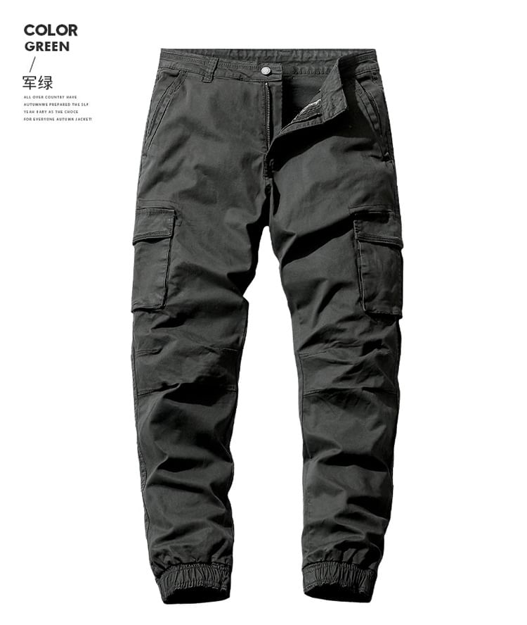 Lefitt - Mid Rise Plain Slim Fit Broek