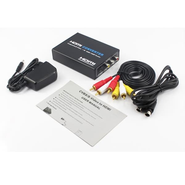 INF Omformer, AV og S-video til HDMI Sort