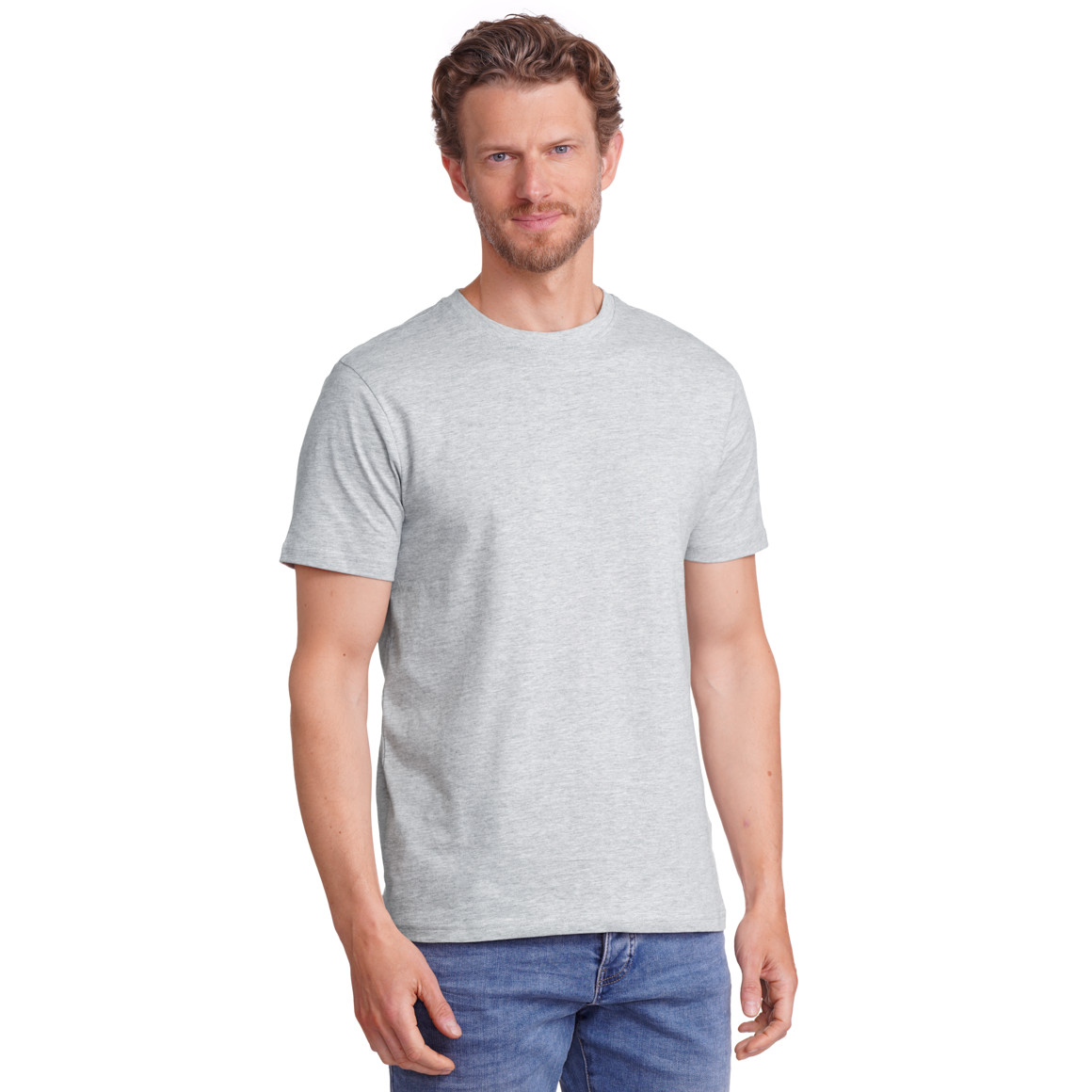 Famy 3 Herren T-Shirts im Basic-Look schwarz / hellgrau / weiss