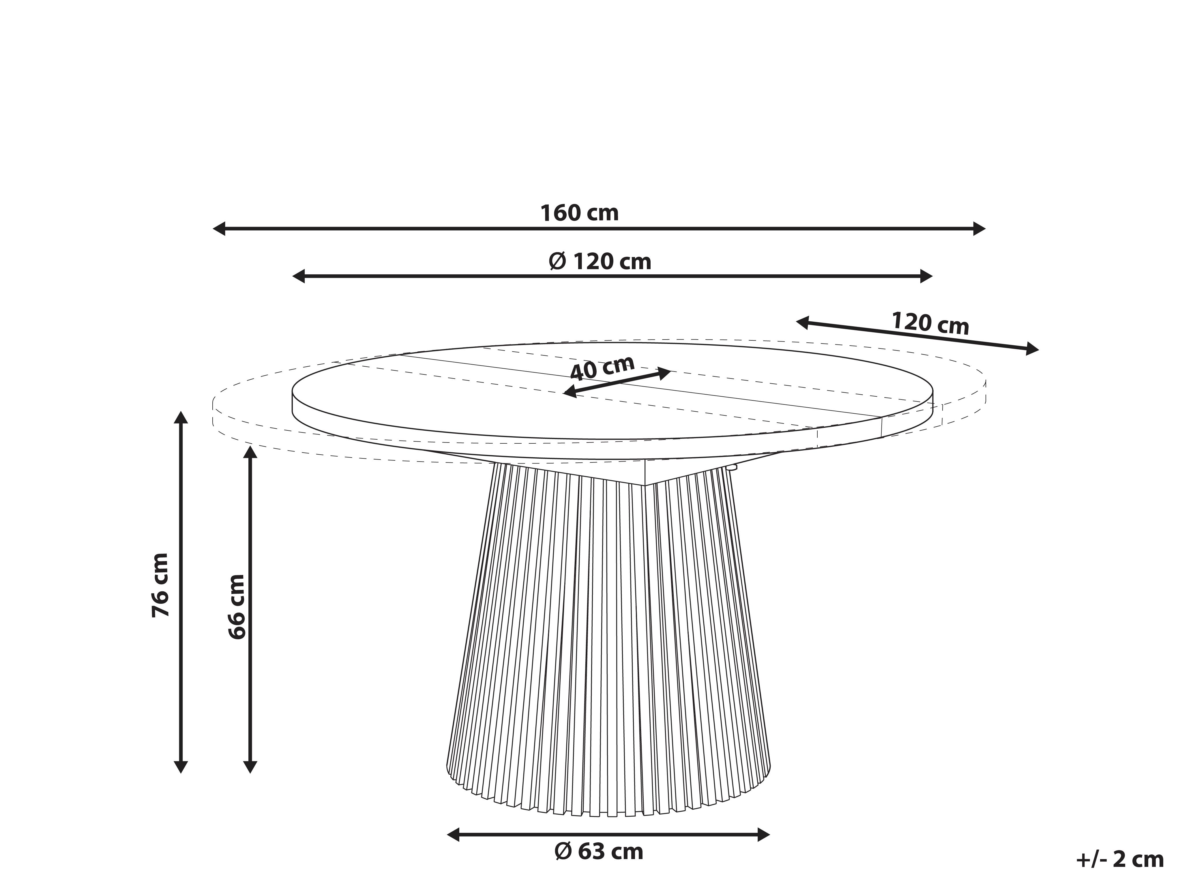 Eettafel uitschuifbaar MOORE Licht essenhout 120 cm 120/160 cm