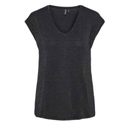 Tee-shirt à manches courtes femme Pcbillo Lurex Stripes PIECES
