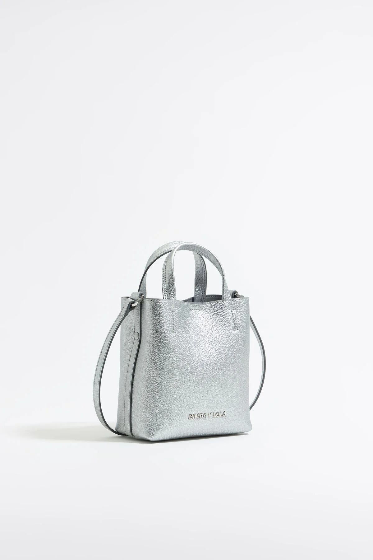 Bolsa de couro prateada mini Chihuahua