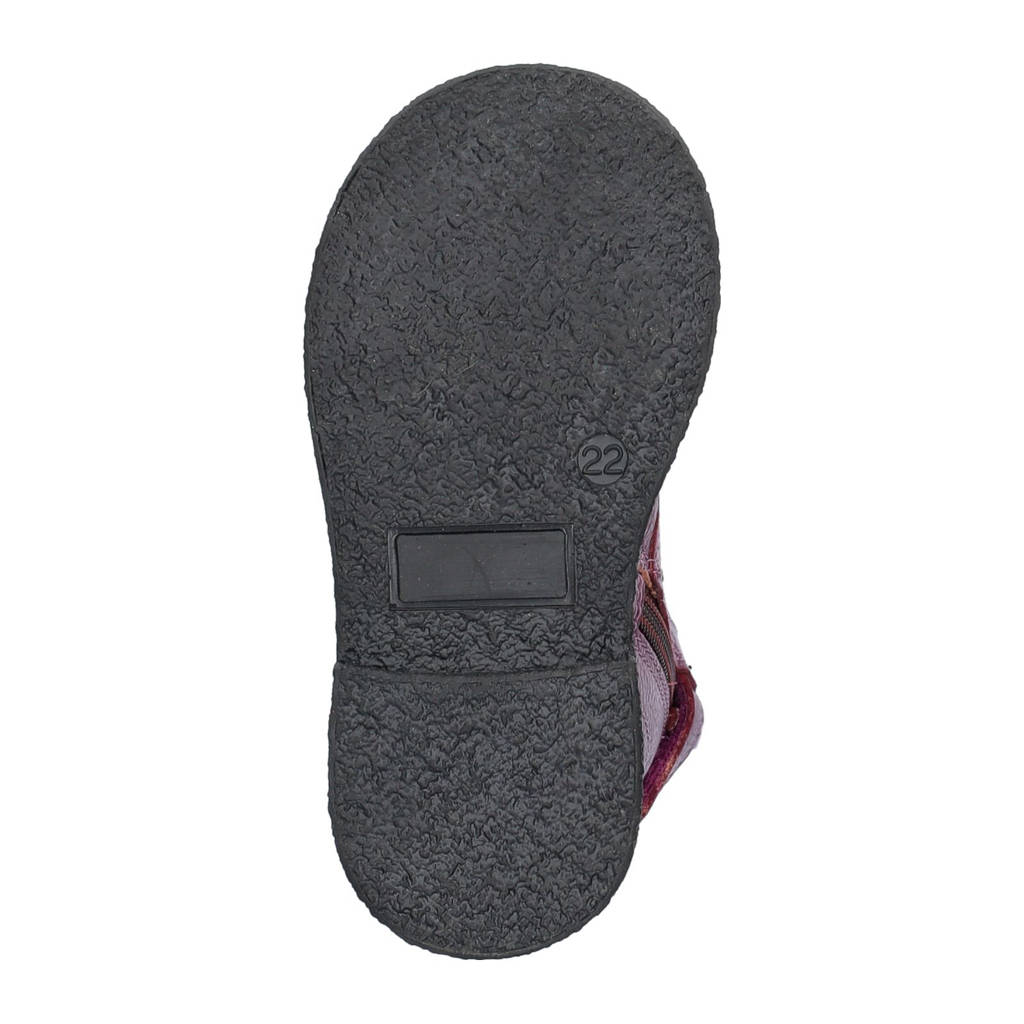 Nelson Kids leren veterboots paars metallic