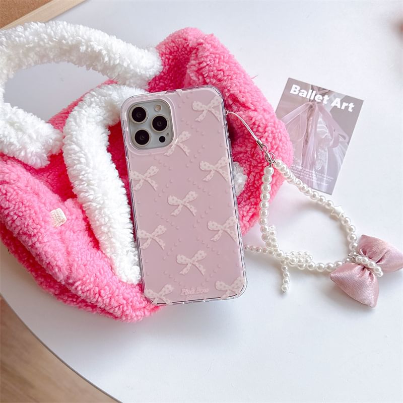 Edgin - Strik telefoonhoesje / Kunstparelband / Set - iPhone 16 Pro Max / 16 Pro / 16 Plus / 16 / 15 Pro Max / 15 Pro / 15 Plus / 15 / 14 Pro Max / 14 Pro / 14 Plus / 14 / 13 Pro Max / 13 Pro / 13 / 13 Mini