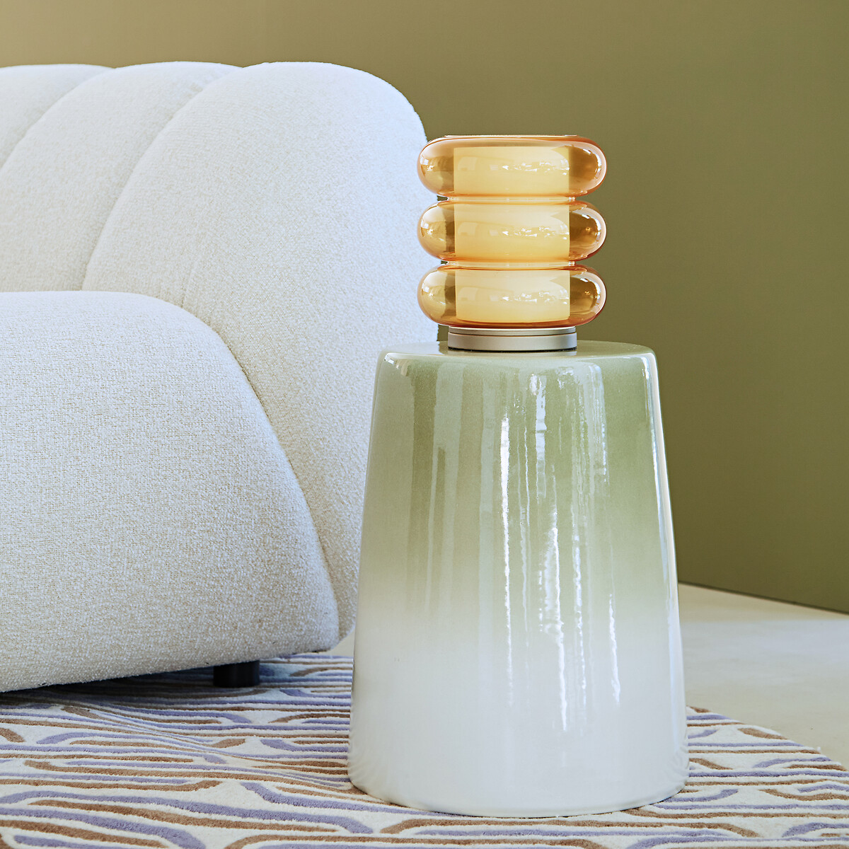 LA REDOUTE INTERIEURS<br>Candeeiro de mesa em vidro âmbar, Armillo