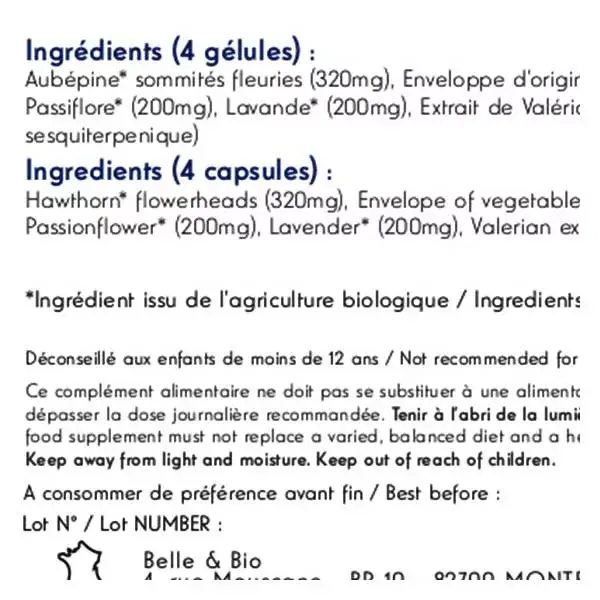 Belle & Bio Relaxe Bio 120 gélules