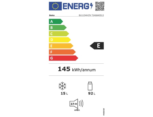 BEKO - Table top encastrable BU1154HCN, 107 litres, 4 ****, Pantographe