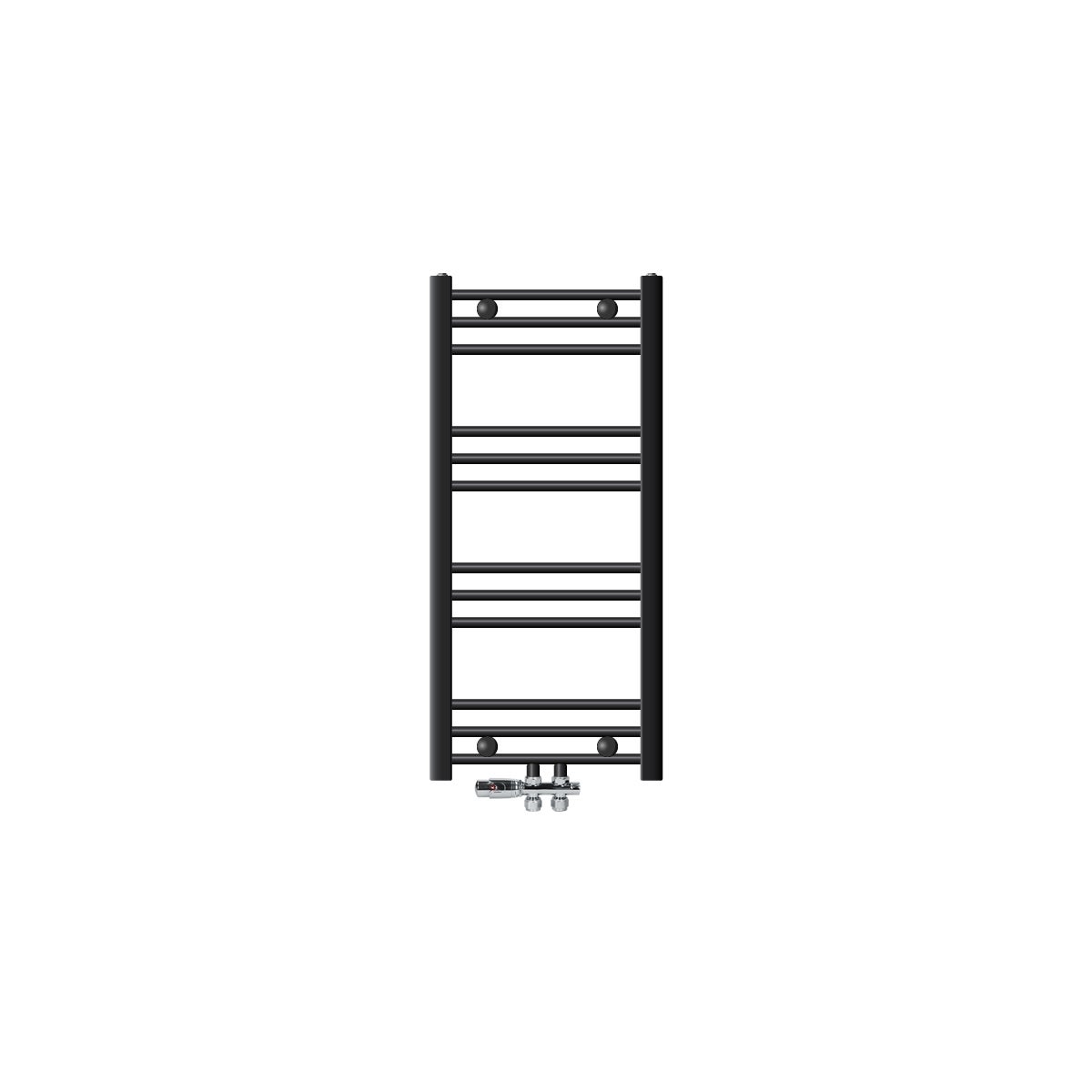 ECD Germany badkamerradiator, middenaansluiting, 400 x 800 mm, antraciet, gebogen, met thermostaat en aansluitset, staande uitvoering, handdoekwarmer, handdoekdroger, handdoekradiator