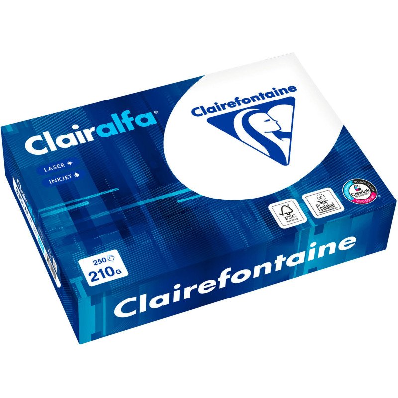 Papier A4 blanc 210 g Clairefontaine Clairalfa - Ramette de 250 feuilles