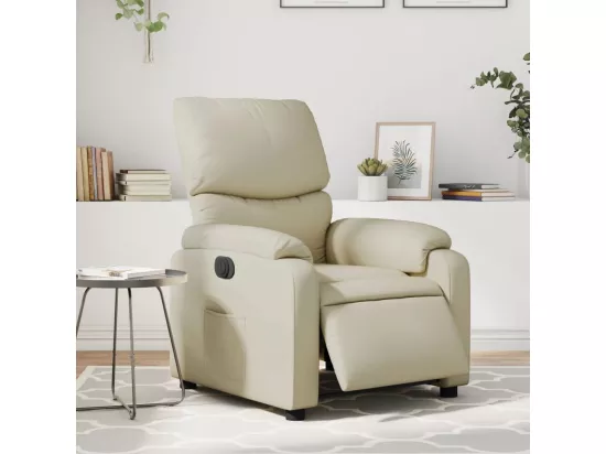 Fauteuil inclinable électrique Crème Similicuir