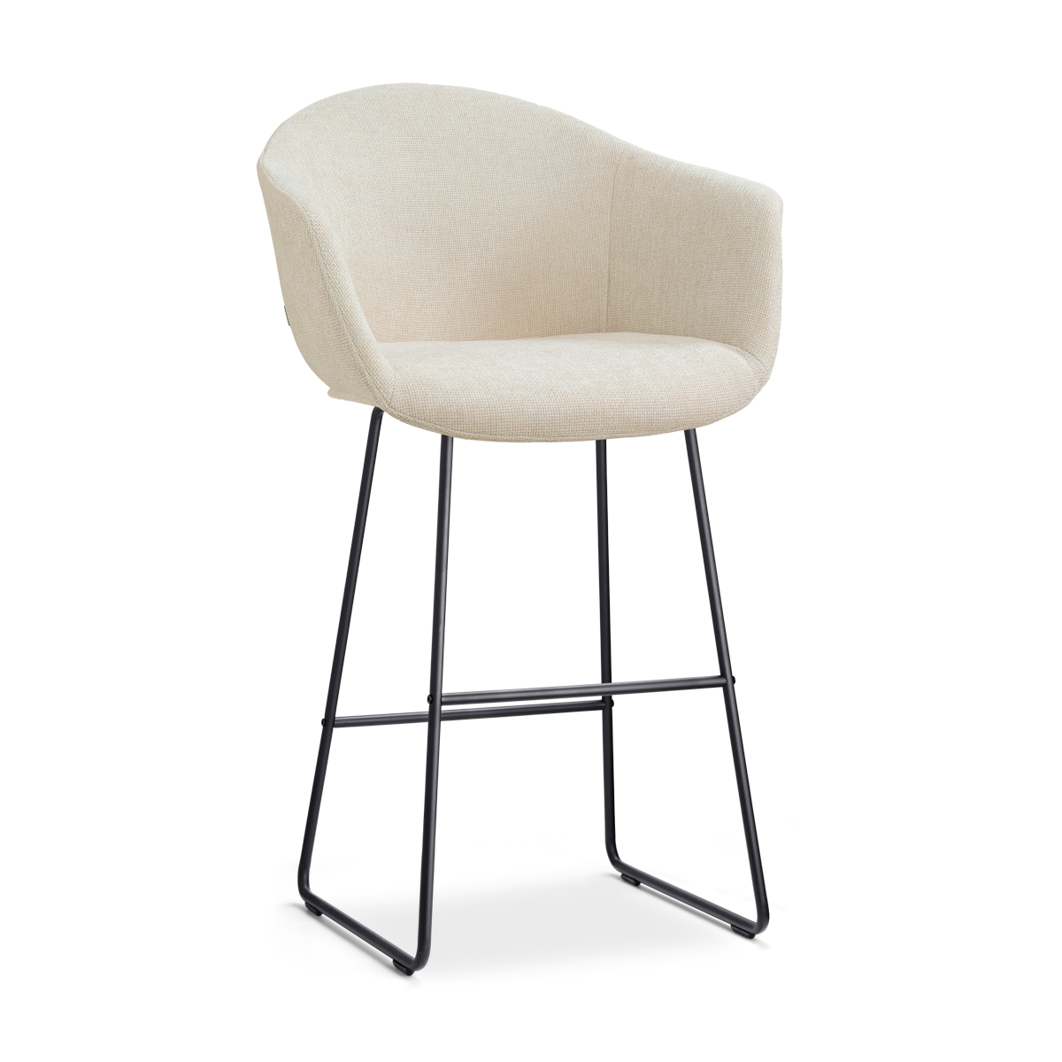 Barkruk Nino-Otis H75 cm zwart onderstel cottonbeige