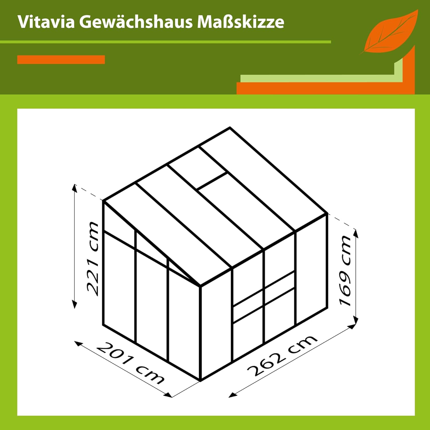 Vitavia Anlehn-Gewächshaus Ida 5200
